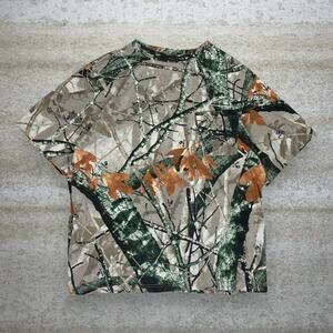 Vintage 90s Fusion 3D Shirt Mens L Woodland Hunting Camo Cotton Short Sleeve